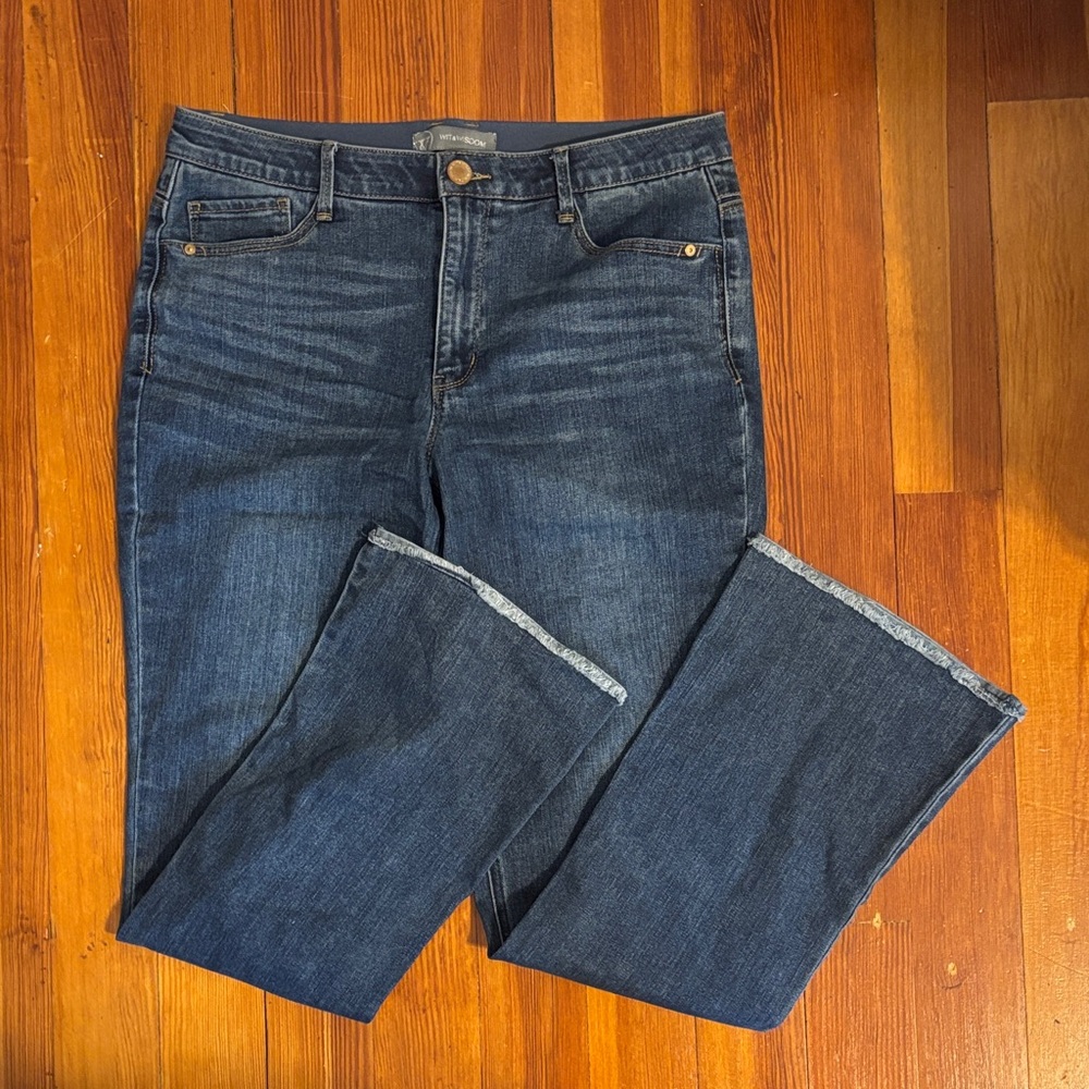 Wit & Wisdom Navy Denim Jeans with Gold Stitching